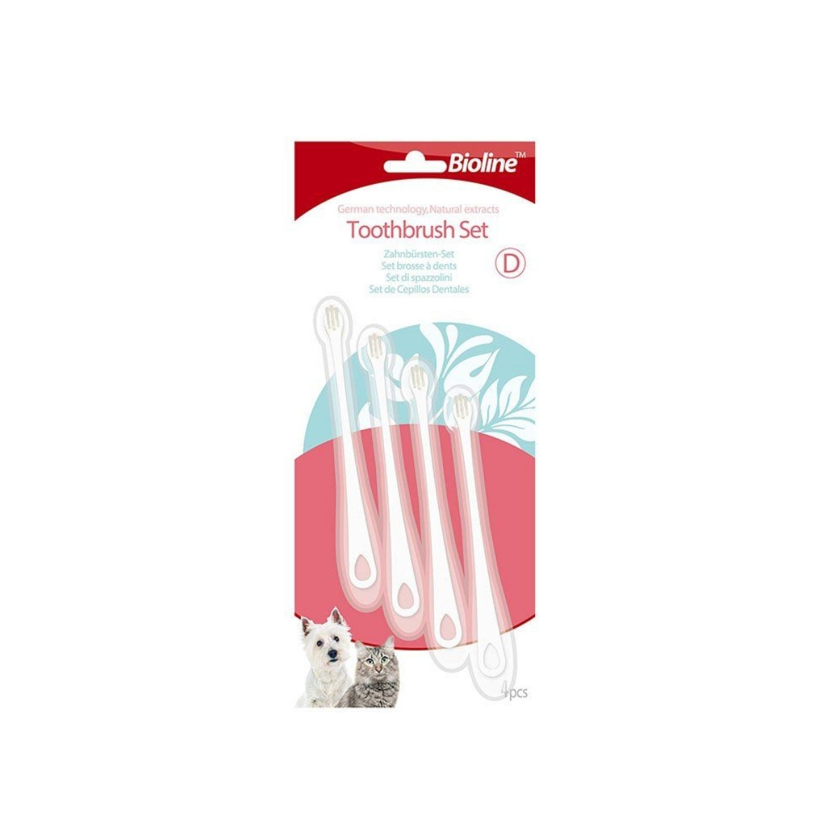 Bioline Toothbrush Set for Cats and Small Breed Dogs