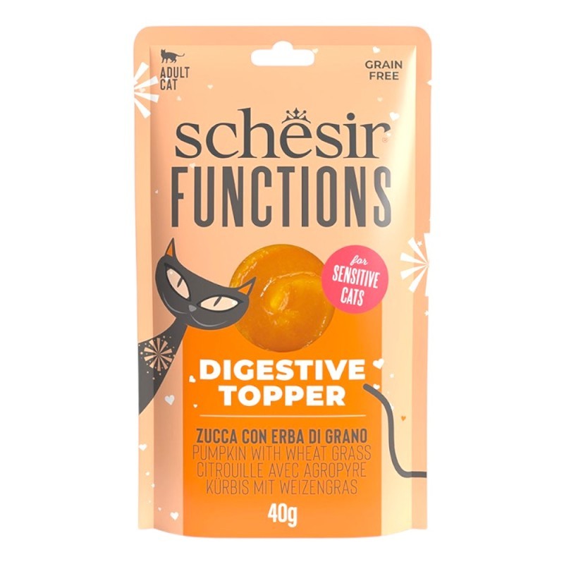 Schesir Functions Pumpkin with Wheat Grass Digestive Food Topper