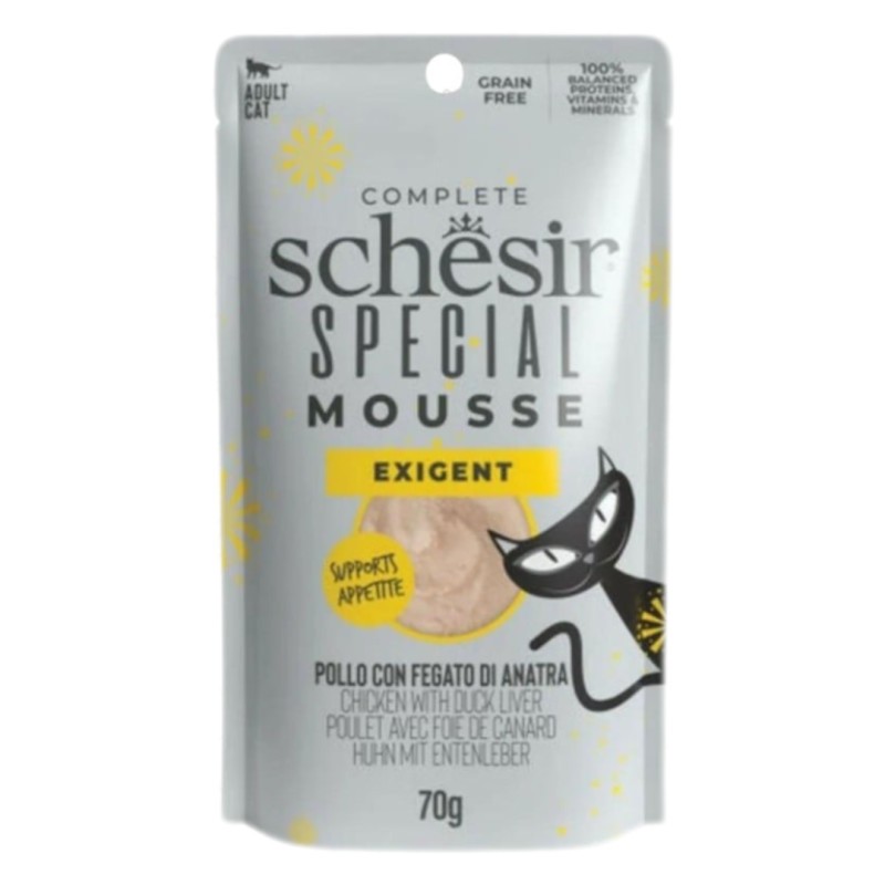 Schesir Special Mousse Cat Pouch Exigent Chicken with Duck Liver