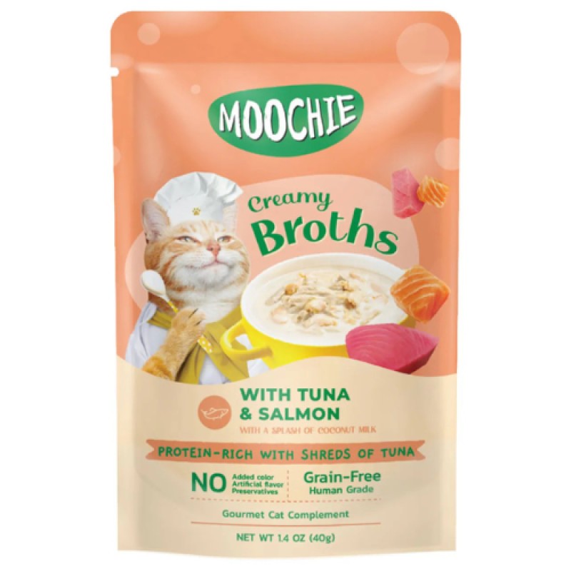 Moochie -Creamy Broth With Tuna & Salmon - Grain-Free