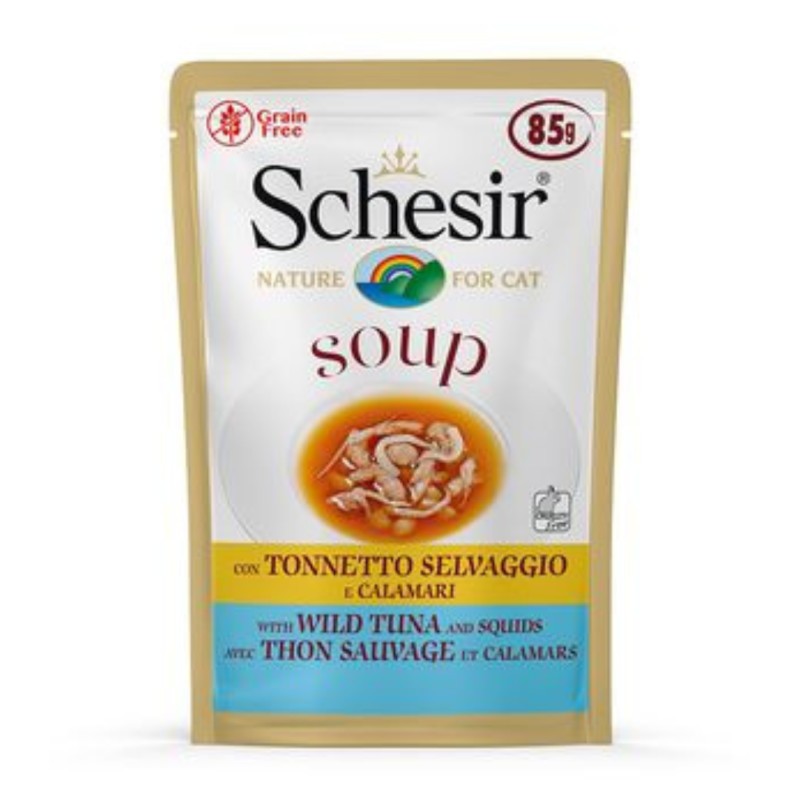 Schesir Cat Pouch Wild Tuna and Squids Soup